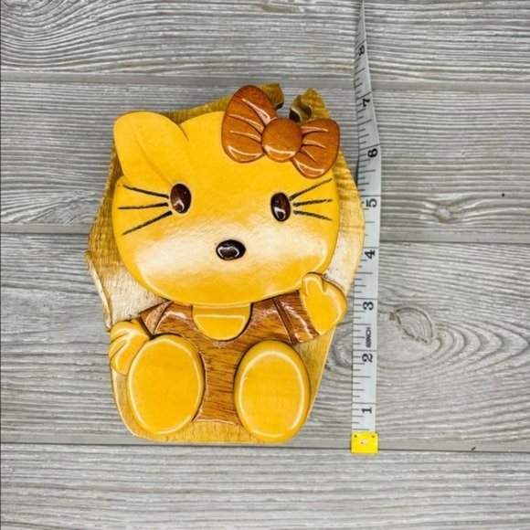 Hand made stained wooden hello kitty puzzle box trinket box jewelry box unique - Picture 6 of 6